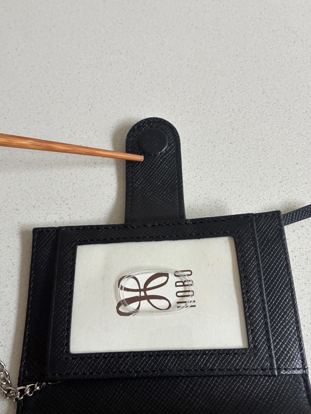 Hobo Essential Card Case Black Leather Snap Wallet - Picture 5 of 11